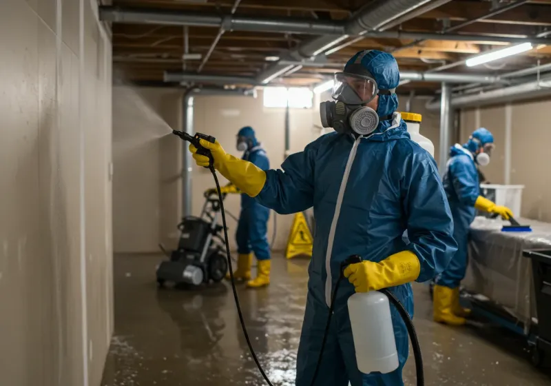 Basement Sanitization and Antimicrobial Treatment process in Worthington Hills, KY
