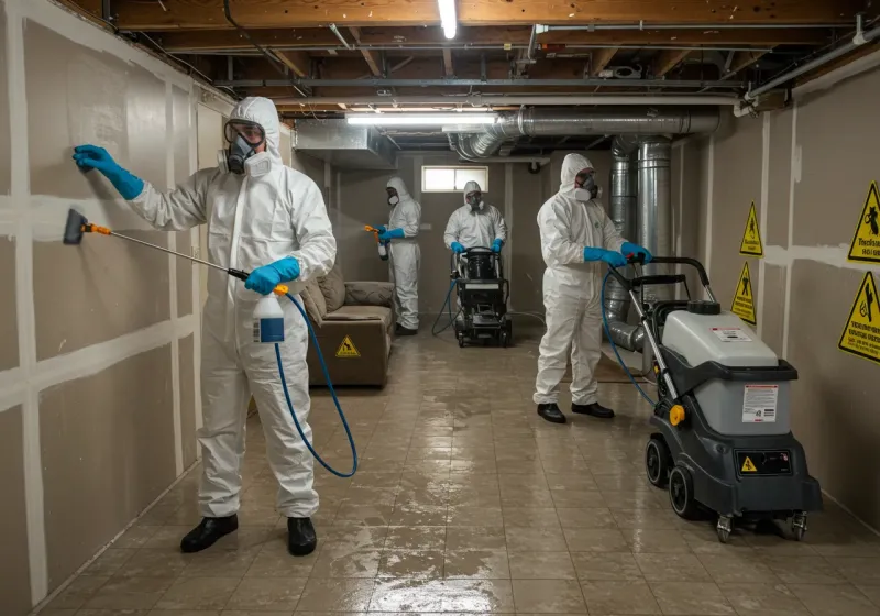 Basement Moisture Removal and Structural Drying process in Worthington Hills, KY